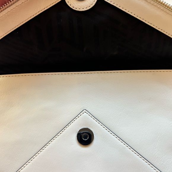 Rebecca Minkofff Leo Ivory Clutch With Gorgeous Metal Stud Detail & Stitching - Picture 5 of 8